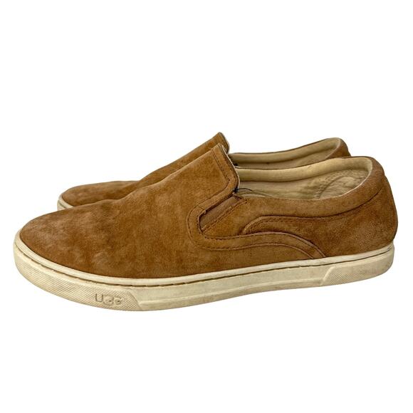 UGG Fierce Slip On Shoes‎ Sneakers Flats Round Toe Suede Chestnut Womens Size 8 - Picture 1 of 9